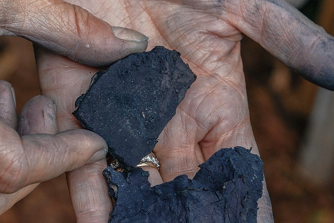 clumps of natural indigo dye