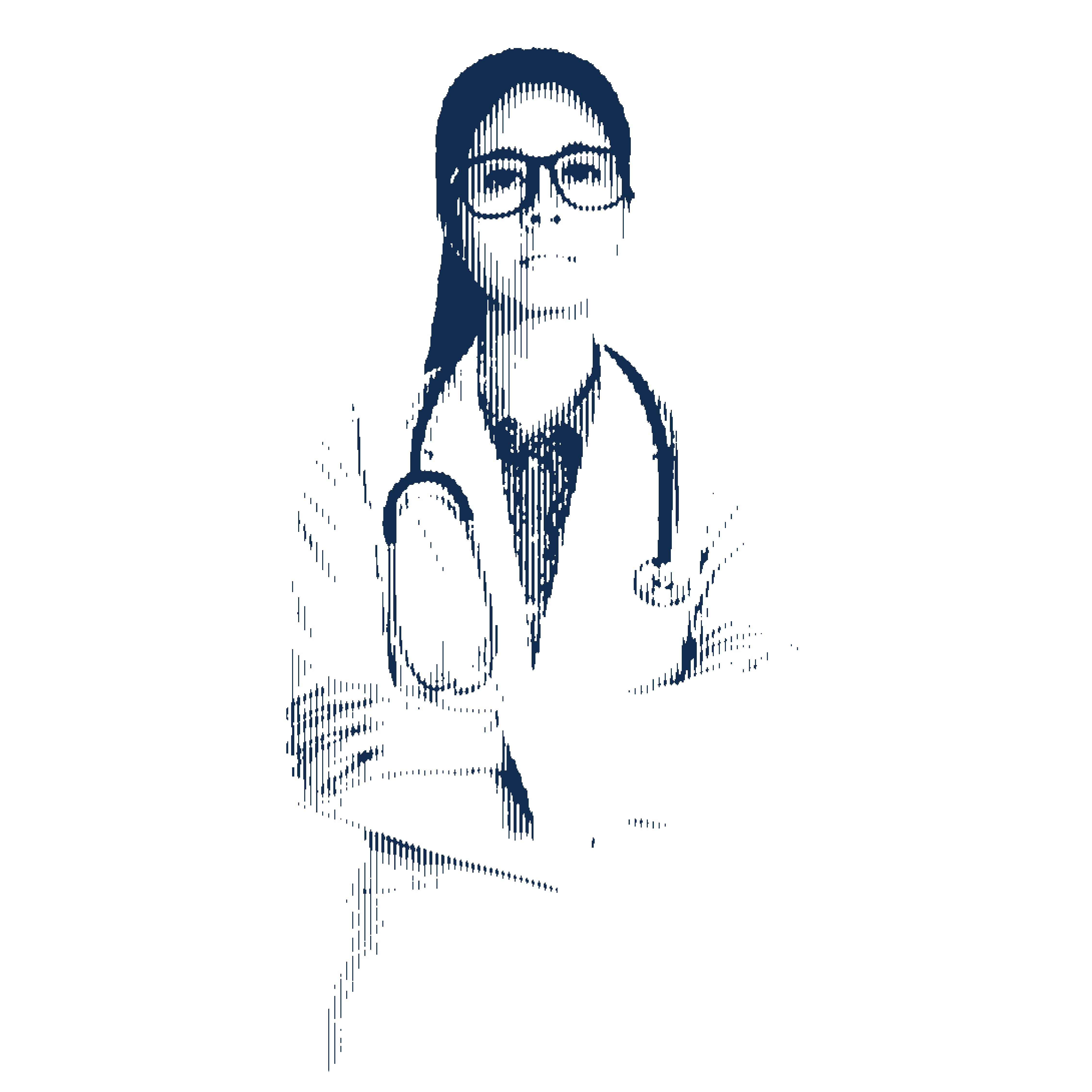 navy halftone illustration of a female doctor with her arms crossed