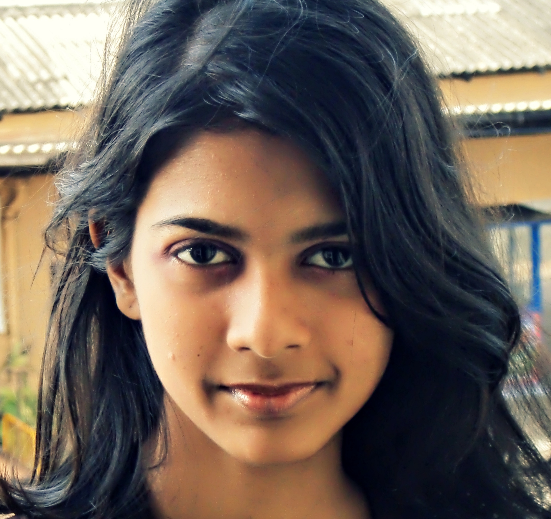 A woman with long dark hair