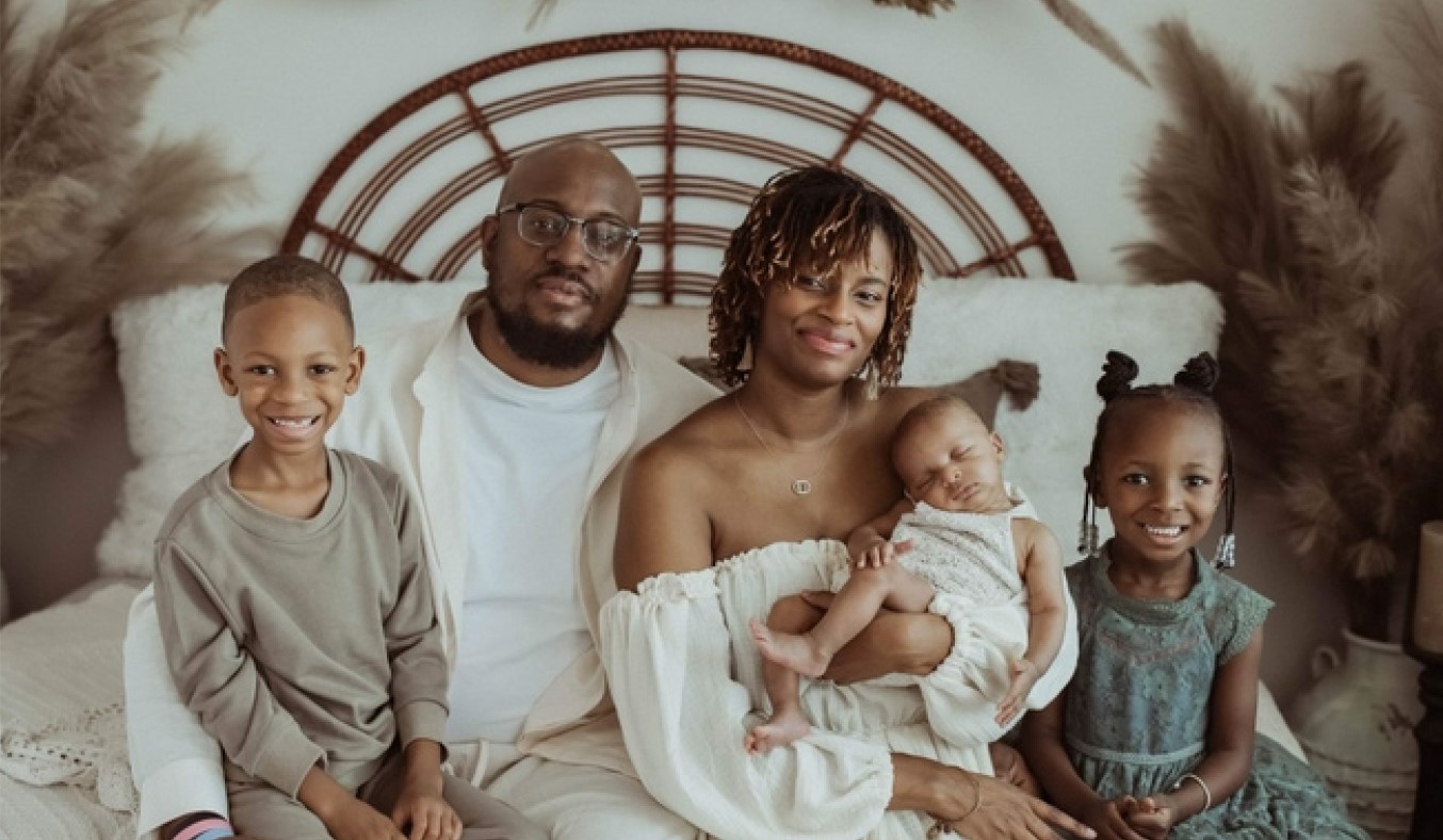 Black family, mother, father, kids, baby