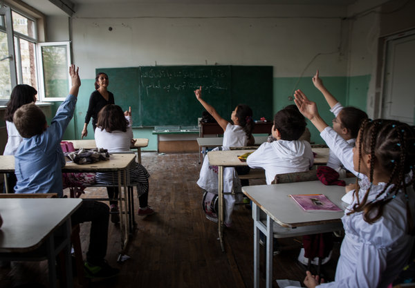 Displaced young Syrian Armenians at the recently opened Cilician School in Yerevan, Armenia. Image by Diana Markosian. Armenia, 2012.