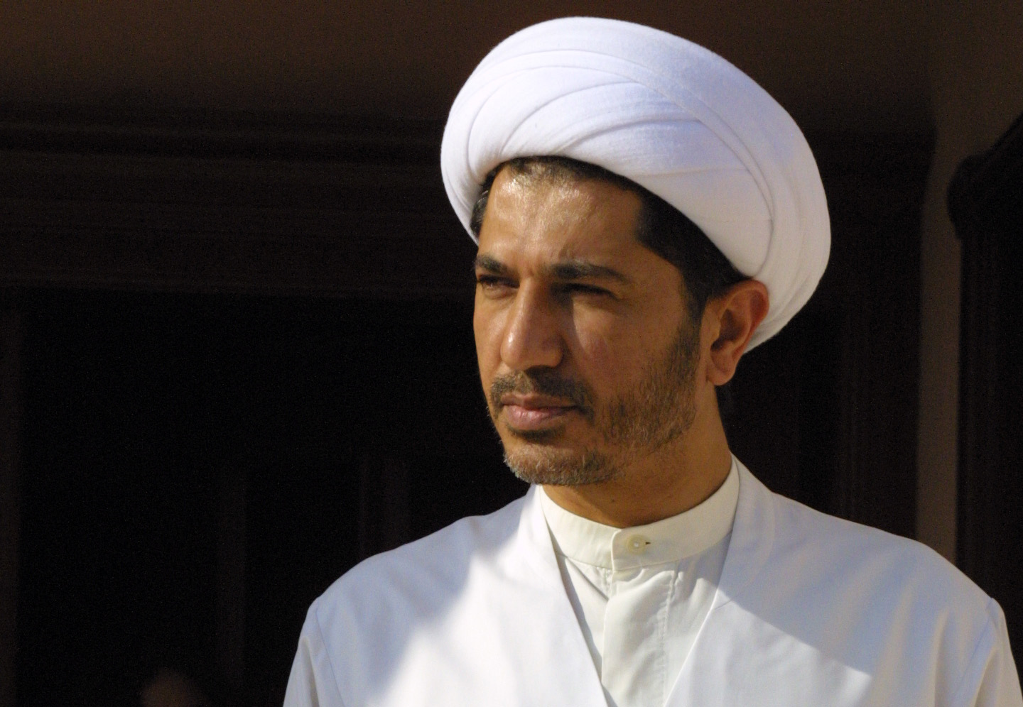 Ali Salman, head of the main Bahraini opposition group Al Wefaq, continues to urge non-violence despite youthful demands for more militancy. Image by Reese Erlich. Bahrain, 2012. Media file: Ali Salman1.jpg