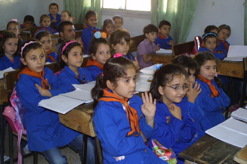Children in Dara take sides for and against the government. Image by Reese Erlich. Syria, 2011. Media file: IMG_0017.jpg