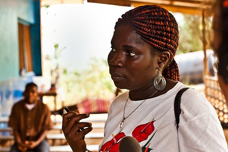 Journalist Mae Azango, one of the participants in the collaborative reproductive health reporting project in Dakar, Senegal. Image by Jake Naughton. Liberia, 2012. Image by Jake Naughton. Liberia, 2012.