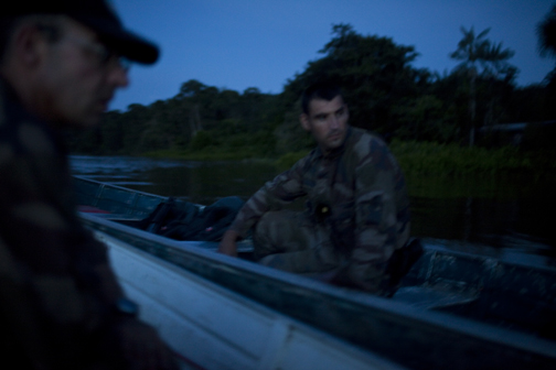 Gendarmes from France have been deployed in Guiana to patrol for illegal miners. Image by Narayan Mahon, French Guiana, 2010. Gendarmes from France have been deployed in Guiana to patrol for illegal miners. Image by Narayan Mahon, French Guiana, 2010.