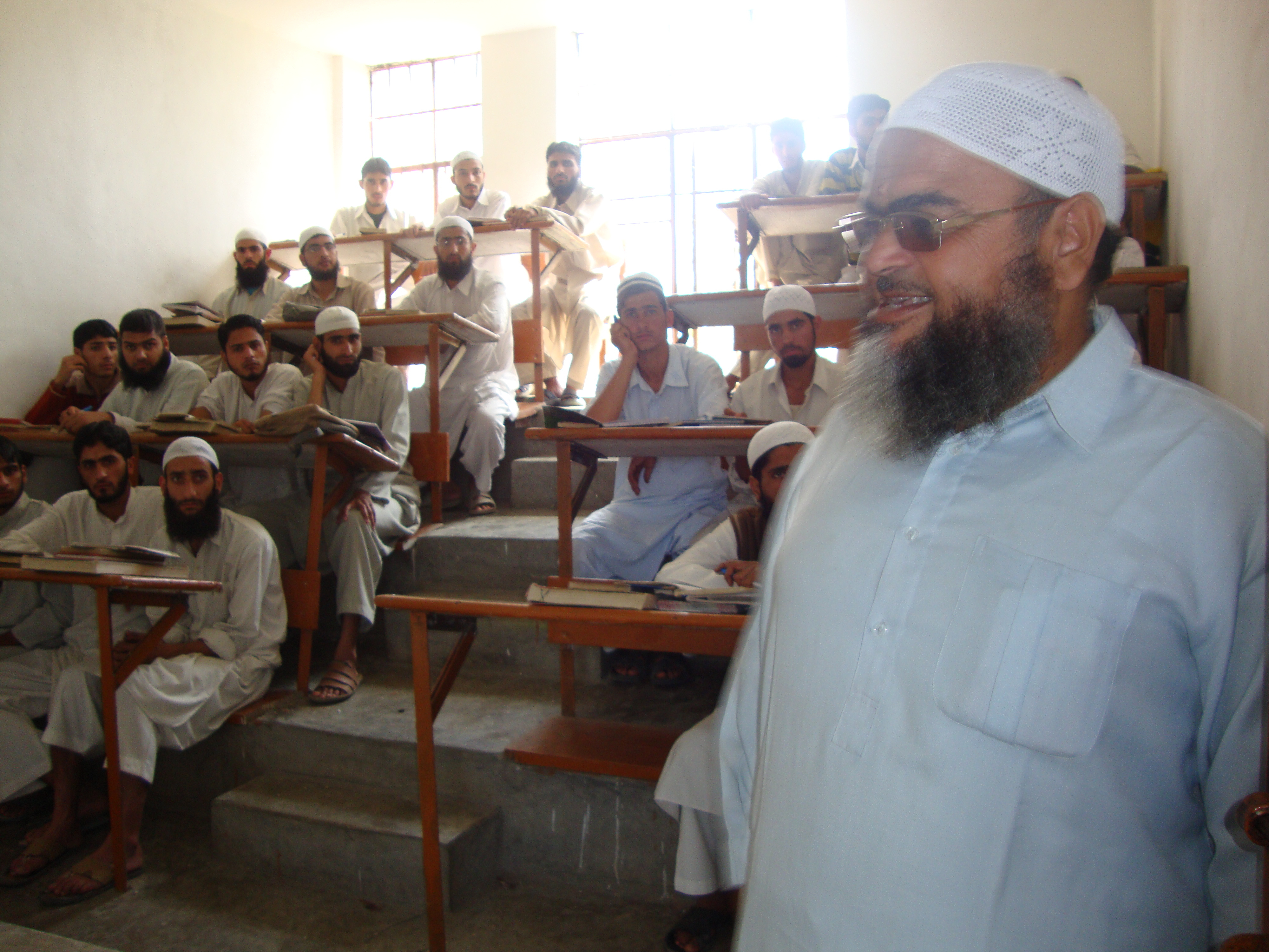 Many young Kashmiris are subscribing to the Salafist strain of Islam, a stricter and more puritanical faith than the mystical Sufism that is indigenous to the region. Image by Tariq Mir. Kashmir, 2011. Media file: SalafiMadrasa.jpg