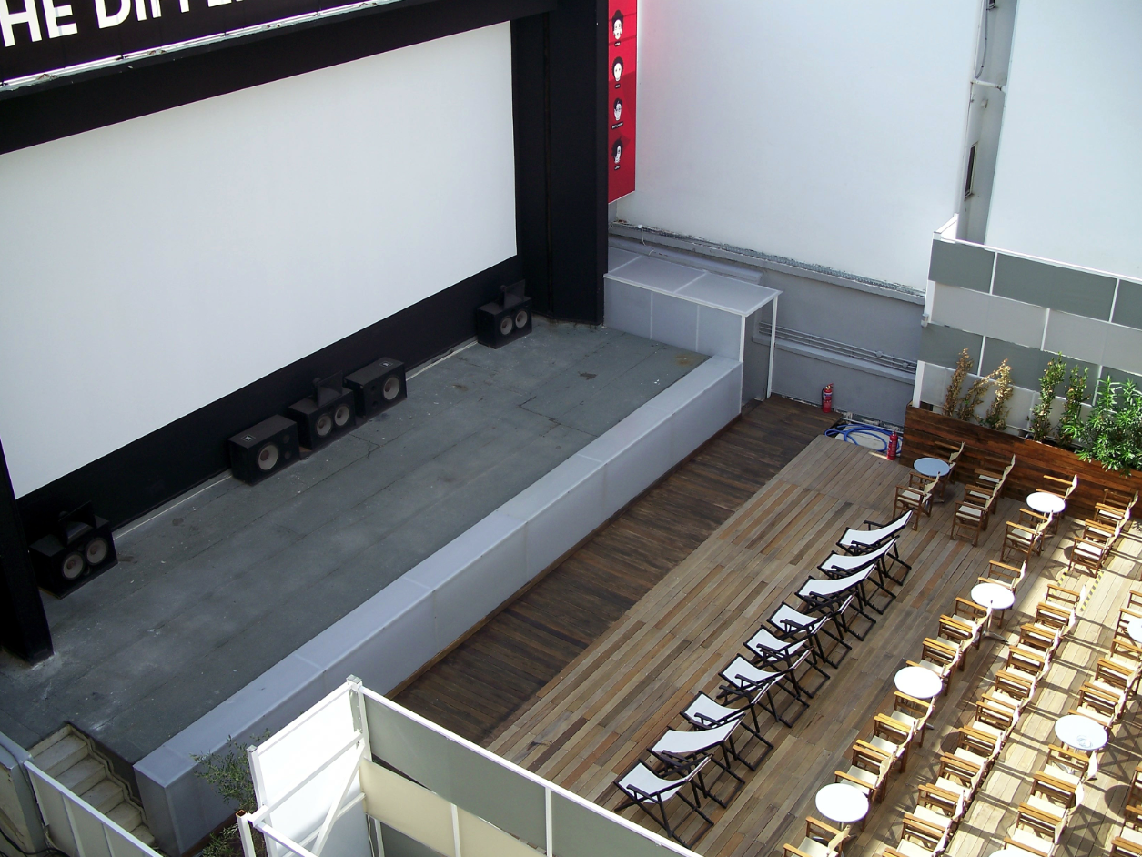 A Greek open air cinema. Image by Edith Ismene Nicolaou-Griffin. Greece, 2012. Media file: Screen shot 2012-09-26 at 11.16.00 AM.png