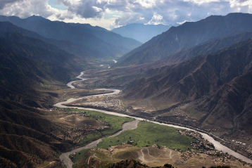 The Kunar River snakes around the U.S. Forward Operating Base Bostick on Sept. 1, 2011, in Afghanistan's Kunar province. John Moore/Getty Images