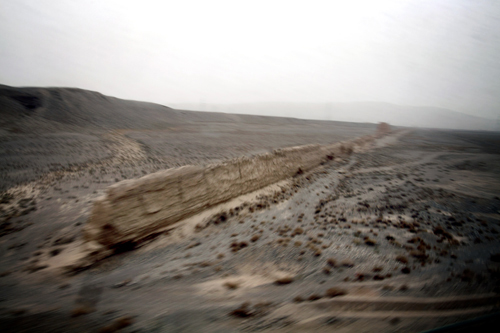 The Great Wall of China ends in the western Jiayuguan of Gansu Province. After hundreds of years of erosion from wind and water, the wall is slowly being attacked once again. 1