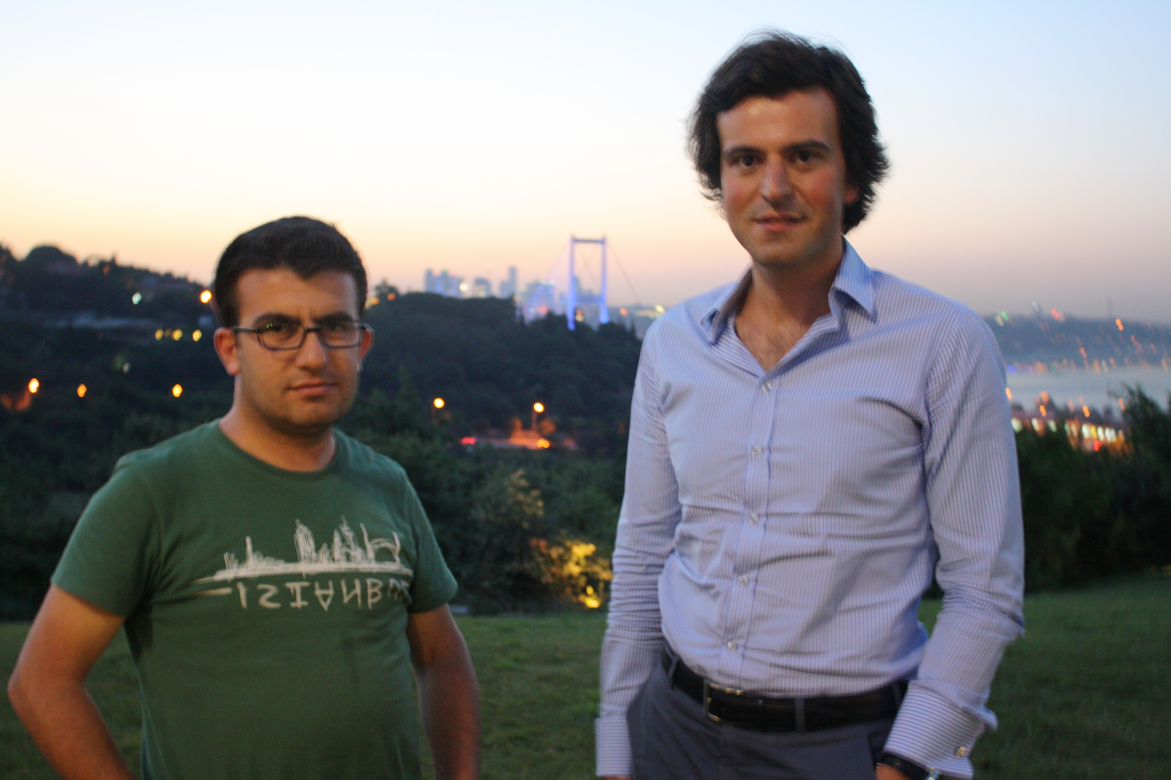 Fatih Demirci (right)) and fellow Young Civilian member Erkan San. Image by Stephen Franklin. Turkey, 2012. Media file: fatih.jpg