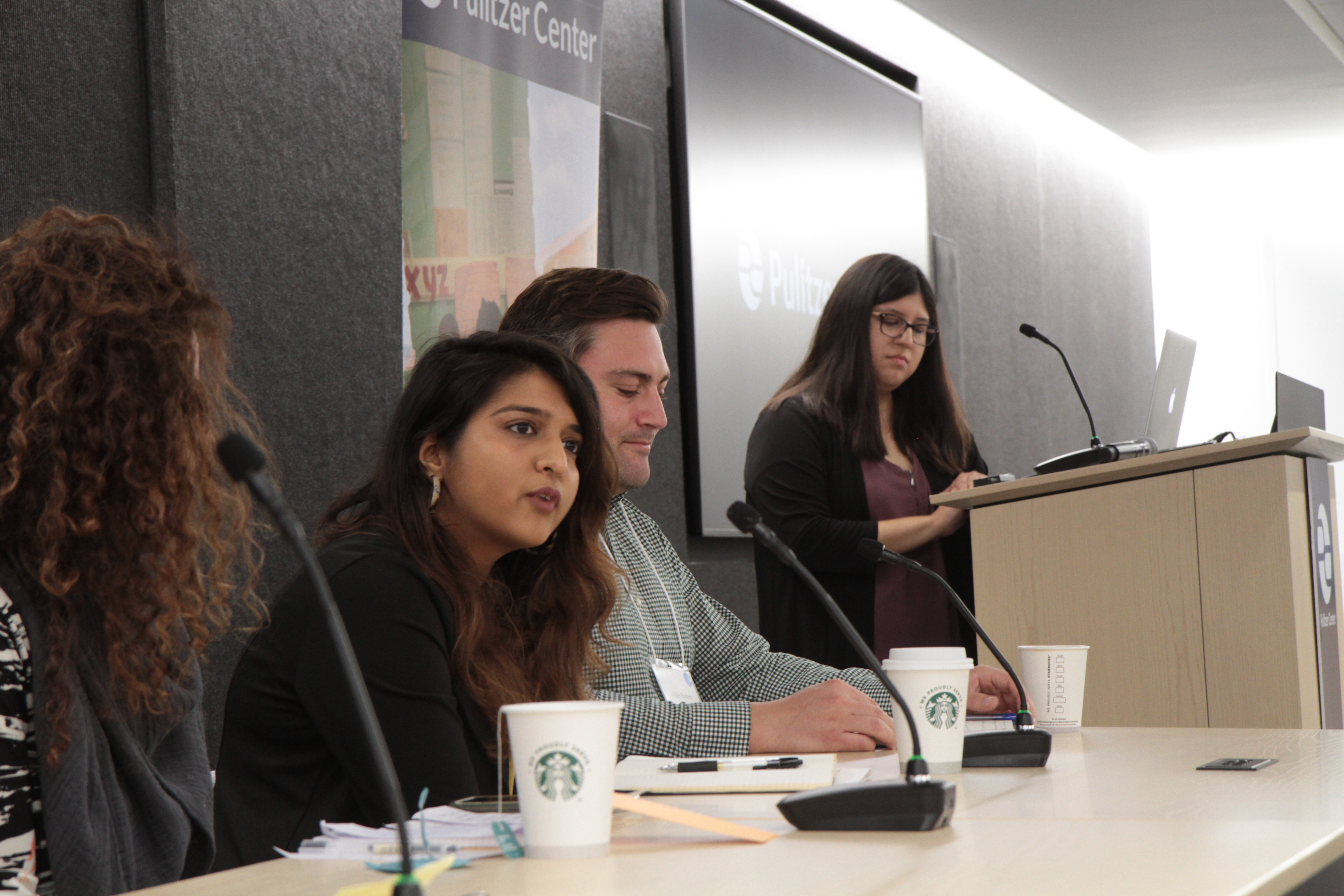 img_9899_copy.jpg Shweta Gulati, mobile storytelling producer and editor at National Geographic, during the afternoon panel on pitching. Image by Katie Brown. United States, 2019.