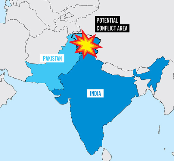 Индо пакистанский конфликт карта