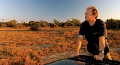 "The basic question was, What can Mozambique do to build its economy?" says Carr, in Gorongosa Park. His answer: eco-tourism. Image by Jeffrey Barbee. Mozambique, 2007. Media file: mozambique_388.jpg