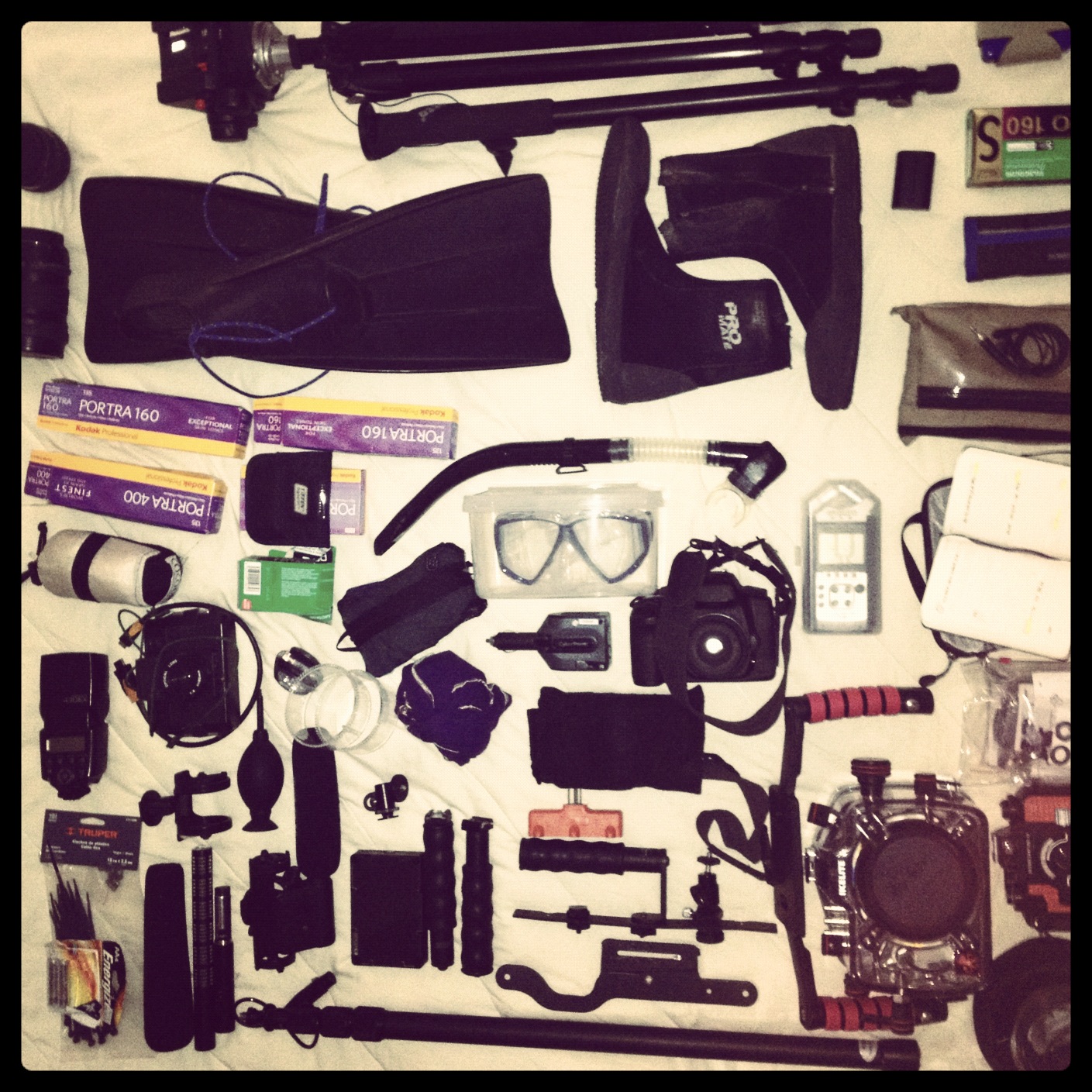 What does photographer Dominic Bracco pack for a reporting trip around the Sea of Cortez? Image by Dominic Bracco II. 2012. Media file: seaofcortez.pulitzercenter.dominic.bracco.jpg