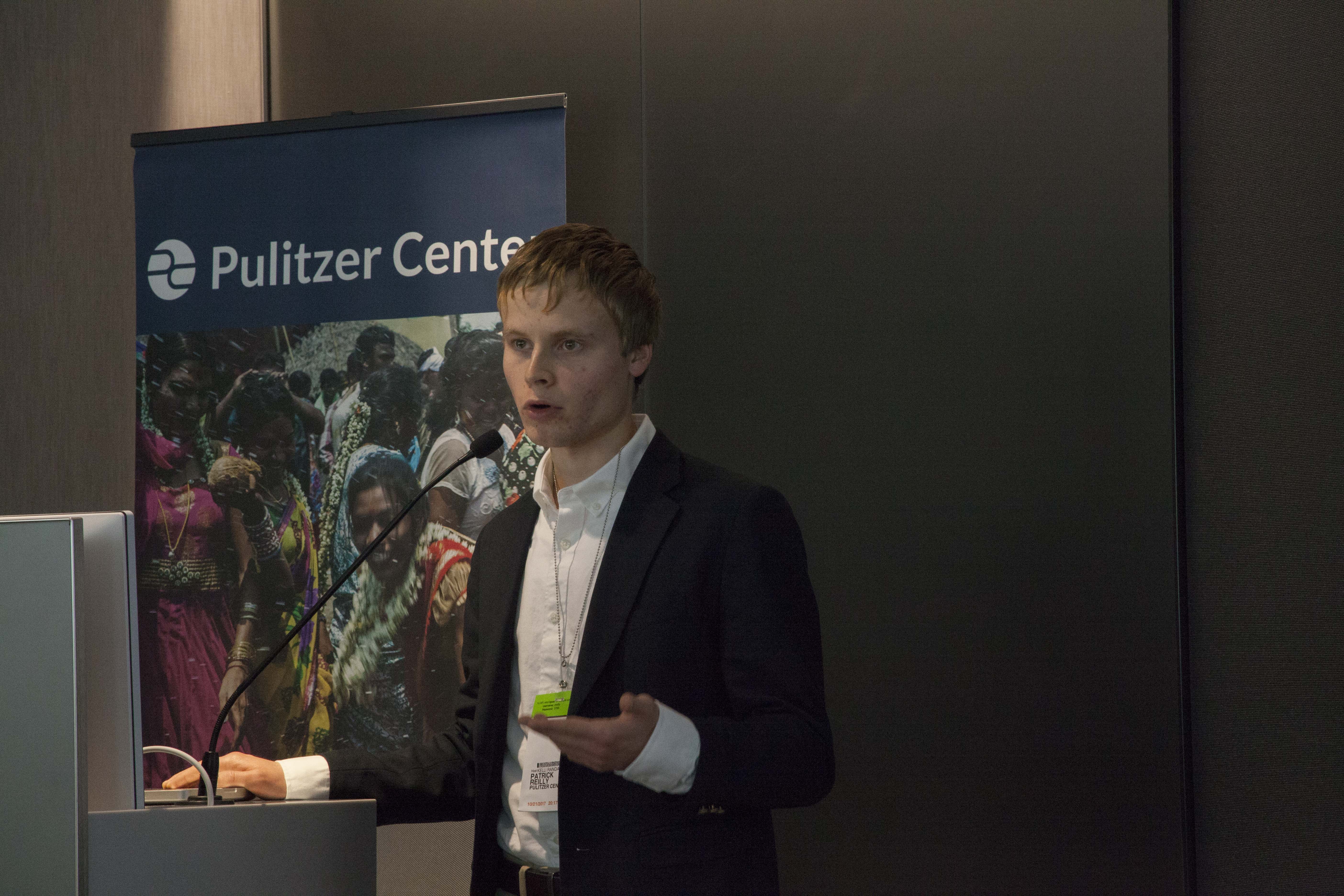 studentfellow20170137.jpg Patrick Reilly from the University of Chicago reports on transit reform in Tijuana. Image by Jin Ding. Washington, DC, 2017.