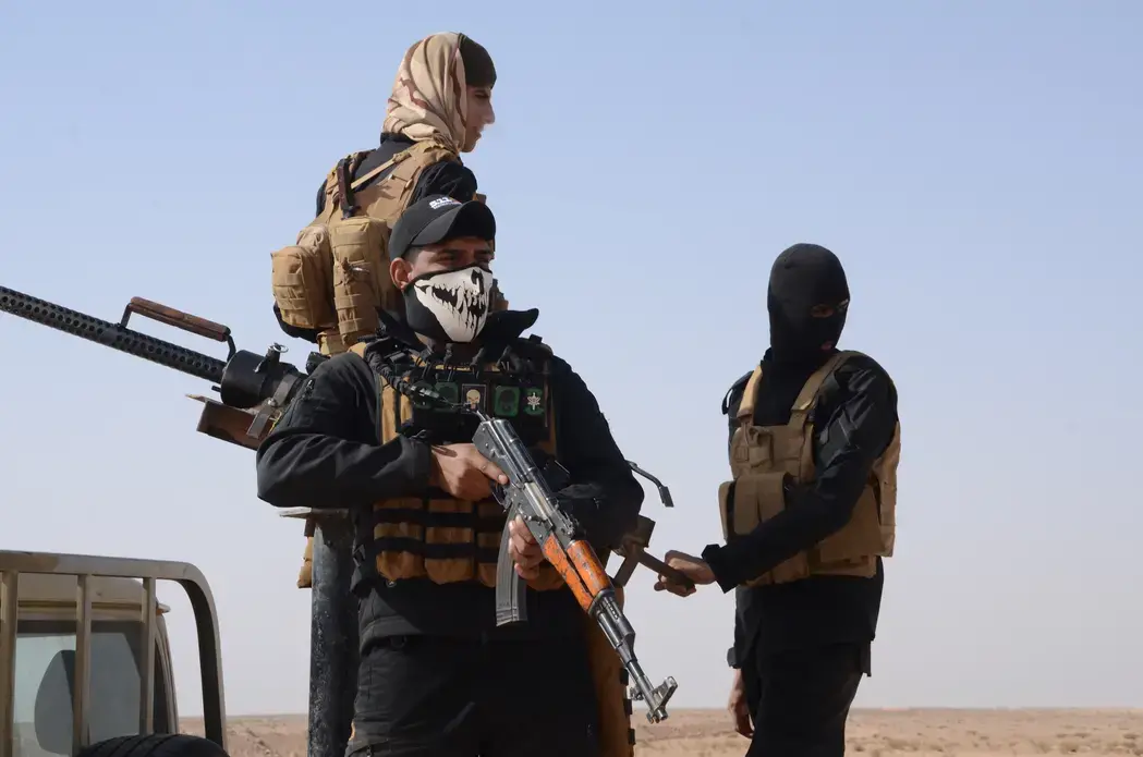 Members of Iraq's Popular Mobilization Forces patrol the deserts west of Karbala. Image by Jack Watling. Iraq, 2017.