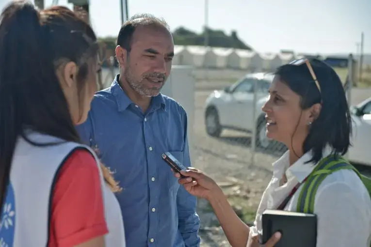 Muhammad is a journalist who fled Kabul with his wife and children. He and his family had been living in a tent in this camp for months when journalist Sonia Shah met him. “I can’t name one person here who isn’t losing their mind,” he said. Image by Frederick Atax. Greece, 2016.