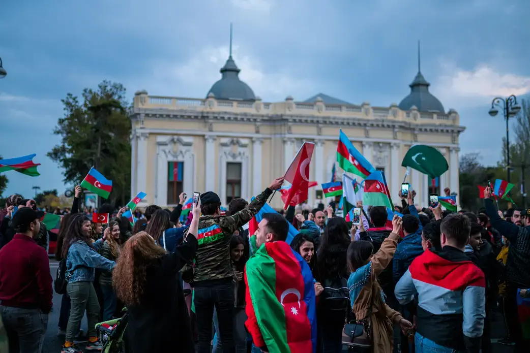 Celebrations in the streets of Baku. Image by Serkan Uslu / Shutterstock. Azerbaijan, 2020. Celebrations in the streets of Baku. Image by Serkan Uslu / Shutterstock. Azerbaijan, 2020.