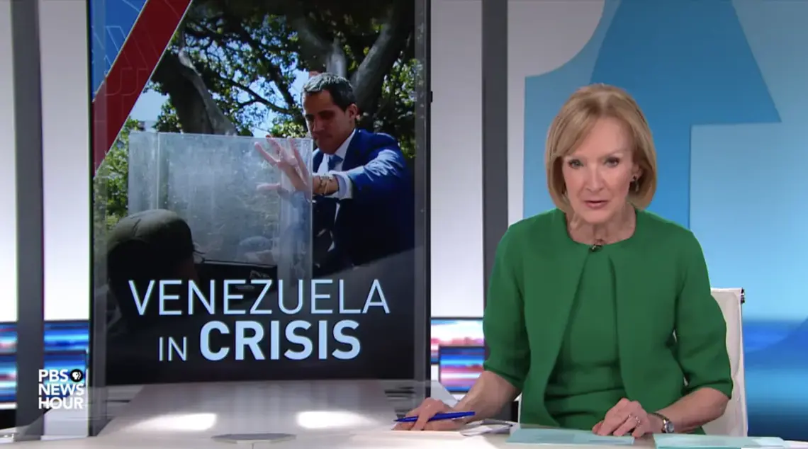 PBS NewsHour covers the ongoing crisis in Venezuela. Image by PBS NewsHour. United States, 2019. PBS NewsHour covers the ongoing crisis in Venezuela. Image by PBS NewsHour. United States, 2019.