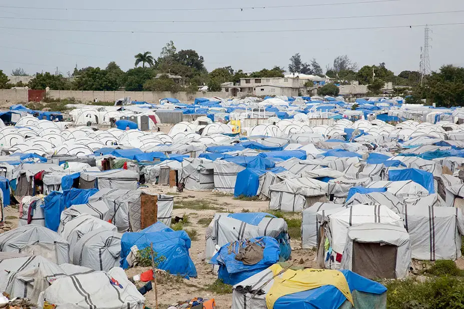 Haitian tent city after the earthquake. Image by G Allen Penton / Shutterstock. Undated.