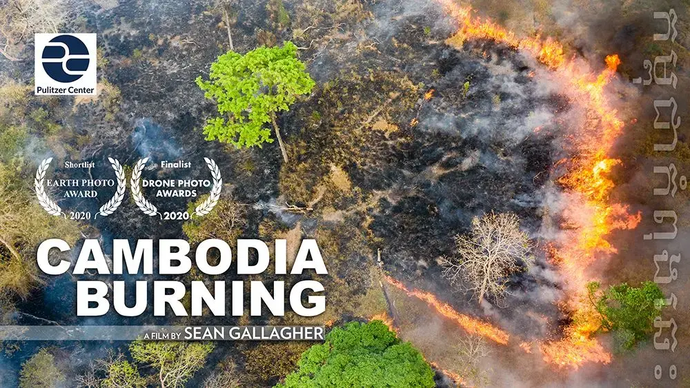 Cambodia Burning title slide. Image by Sean Gallagher. Cambodia, 2020.