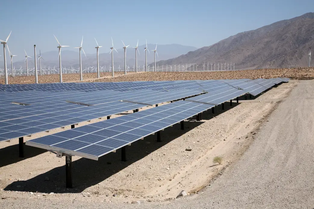 A Solar Energy Farm. Image by mikeledray/shutterstock. Undated.