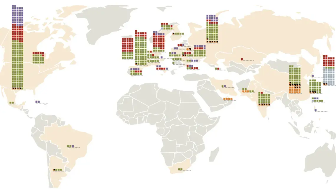 Map of nuclear power reactor construction.