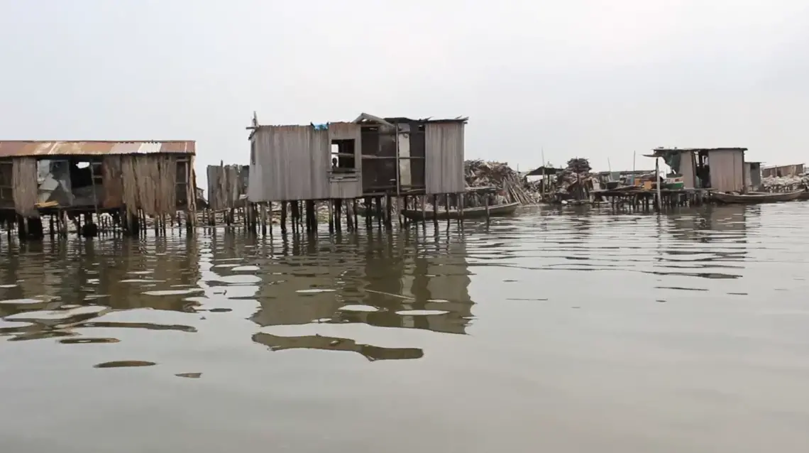 A flood in the Otodo-Gbame neighborhood. Nigeria, 2017.