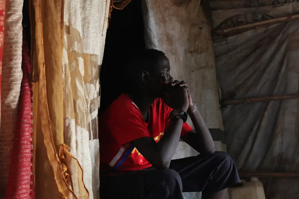 Lam, a former child soldier, in the Juba Civil Protection Camp in July. Image by Andreea Campeanu. South Sudan, 2018.