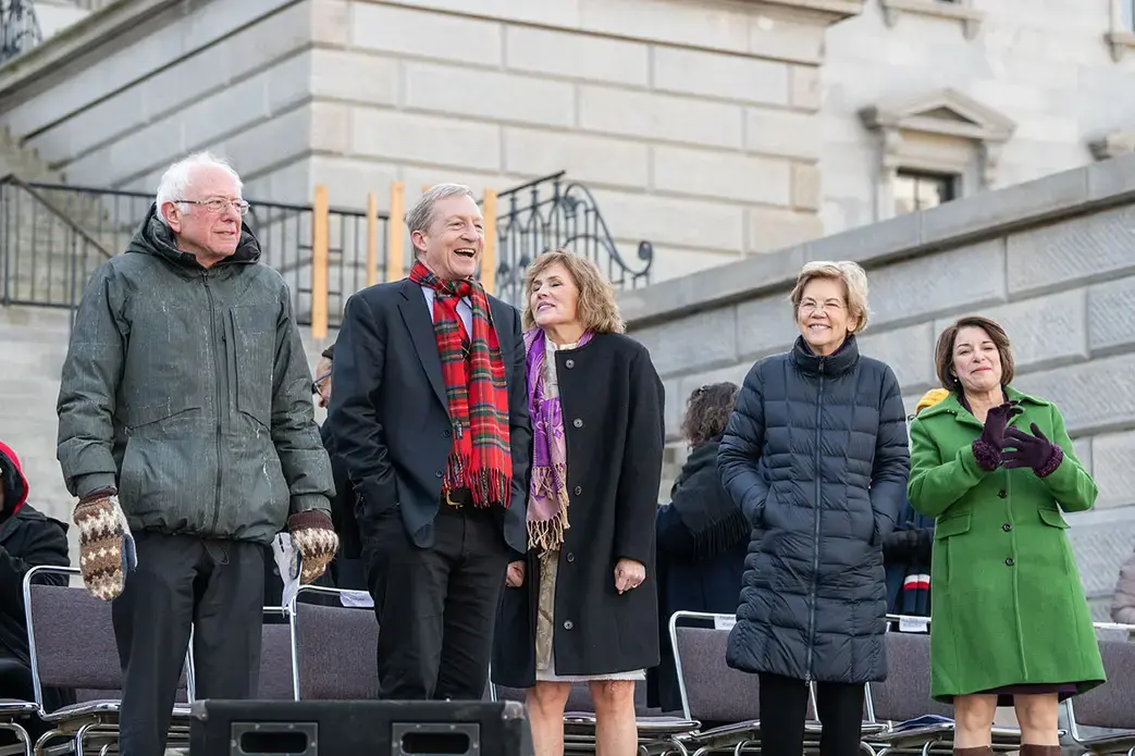 Bernie Sanders (D), Tom Steyer (D), Kat Taylor, Elizabeth Warren (D) and Amy Klobuchar (D) attend King Day At The Dome in Columbia S.C. on MLK Day. Image by Crush Rush / Shutterstock. United States, 2020. Bernie Sanders (D), Tom Steyer (D), Kat Taylor, Elizabeth Warren (D) and Amy Klobuchar (D) attend King Day At The Dome in Columbia S.C. on MLK Day. Image by Crush Rush / Shutterstock. United States, 2020.