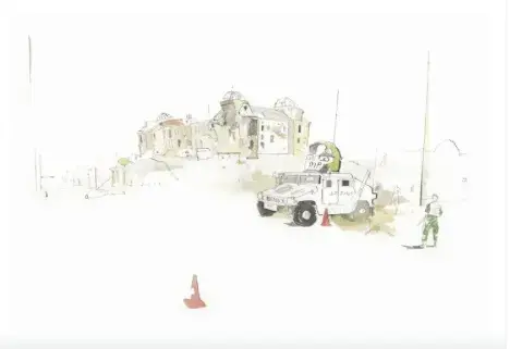 Drawing by George Butler. Afghanistan, 2014. Media file: afghanistan-george_butler.jpg