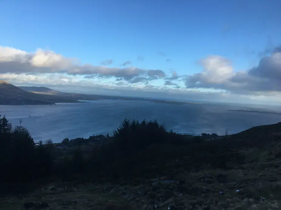 Slieve Foye overlooks Carlingford Lough on the southern side of the border between Northern Ireland and the Republic of Ireland. Image by Heather Baier. Carlingford, Ireland, 2018. Slieve Foye overlooks Carlingford Lough on the southern side of the border between Northern Ireland and the Republic of Ireland. Image by Heather Baier. Carlingford, Ireland, 2018.