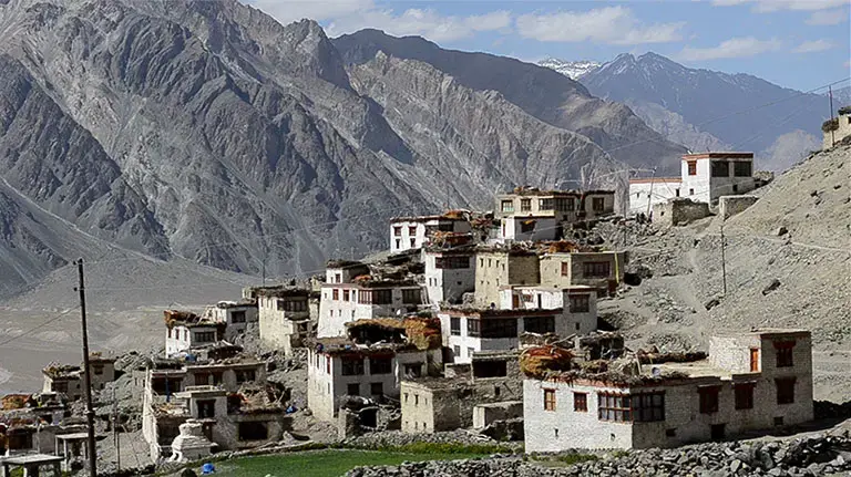 Without the water once supplied by a glacier, the Himalayan town of Kumik is now planning to relocate. Image by Dan Grossman. India, 2015. Media file: kumik-2-768-1.jpg