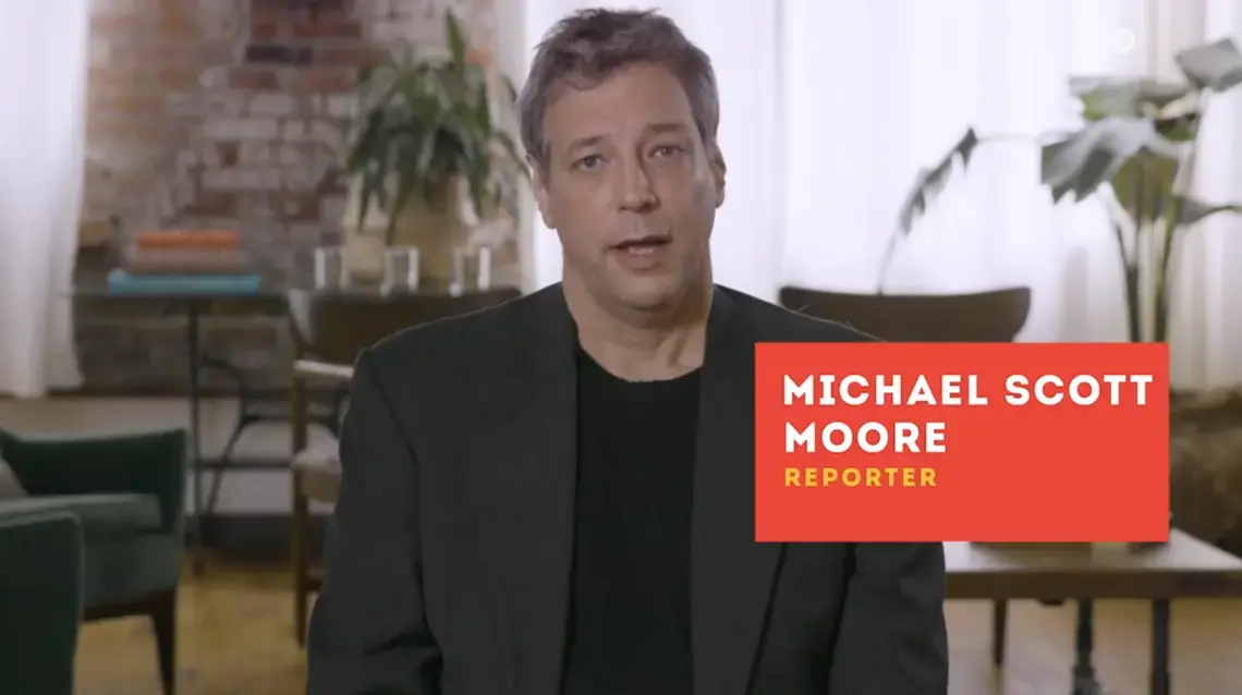 Michael Scott Moore. Image by That Moment When / PBS NewsHour. United States, 2019. Michael Scott Moore. Image by That Moment When / PBS NewsHour. United States, 2019.