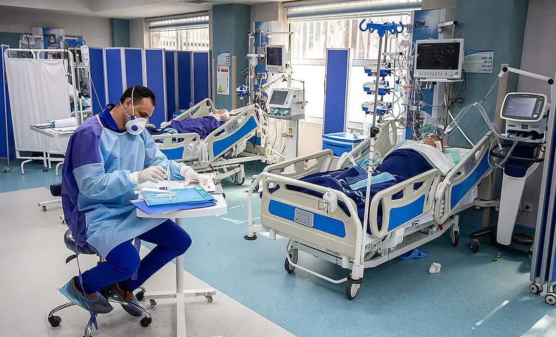 Coronavirus patients at the Imam Khomeini Hospital in Tehran, Iran. Image by Mohsen Atayi / Wikimedia Commons. Iran, 2020. Coronavirus patients at the Imam Khomeini Hospital in Tehran, Iran. Image by Mohsen Atayi / Wikimedia Commons. Iran, 2020.