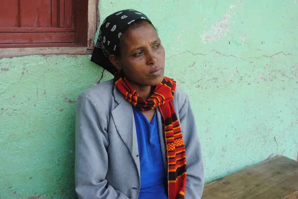 Abebech Yacob was 14 years old when she was cut. “They tied my legs with rope,” she recalled. “I was bleeding almost 12 hours. I was almost dead.” Image by Amy Yee. Ethiopia, 2016.