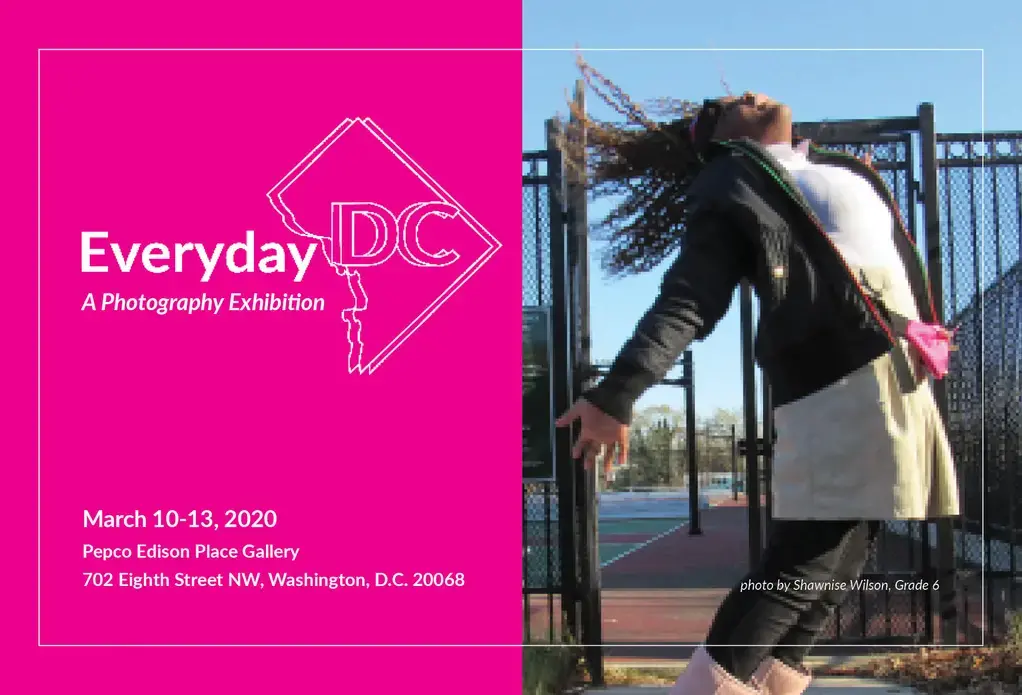 Image by Lucy Crelli, and featuring photography by Shawnise Wilson. United States, 2020. Media file: everyday_dc_postcard_2020_copy.jpg