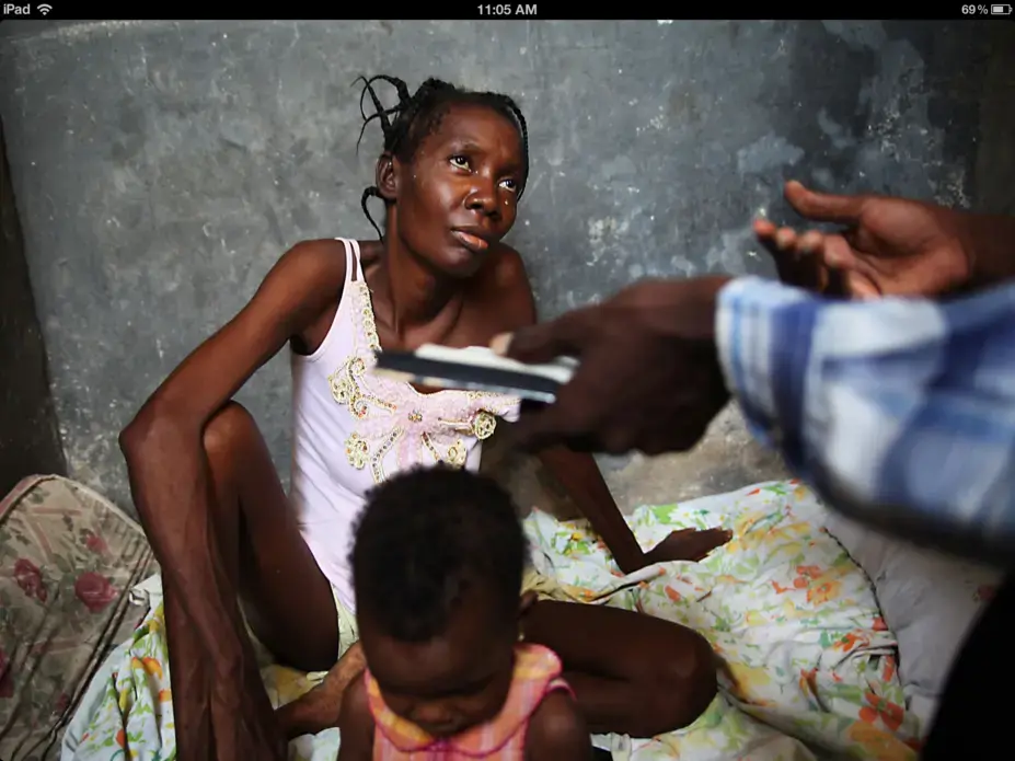 Screenshot from the iBook "Voices of Haiti." Media file: haiti.png