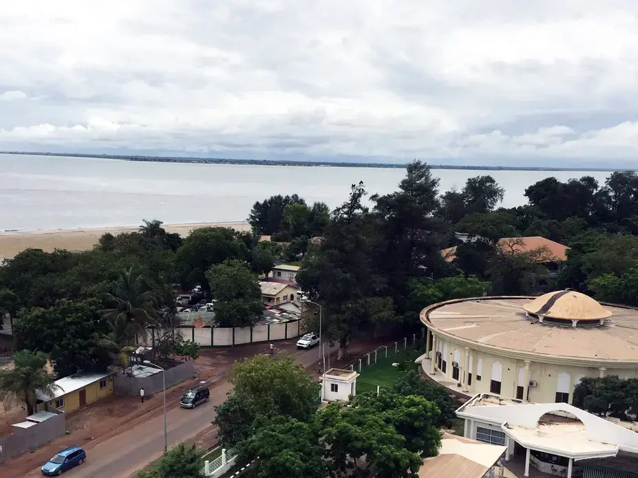 The view from Banjul's Arch 22, built to commemorate the coup that brought Gambian President Yahya Jammeh to power. Image by Stuart Reid. The Gambia, 2015.