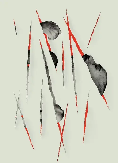 Some half a million people have been killed in Syria’s civil war. An additional five million have fled, emptying the country. Illustration by Mike McQuade. Media file: 160418_r27994-869.jpg