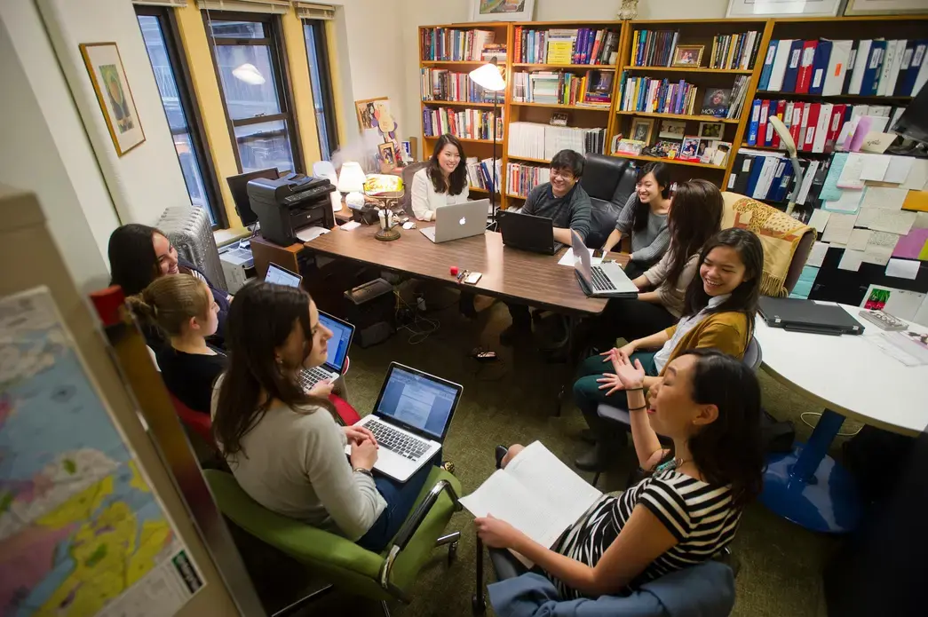 The AWARE Research Team, led by Dr. Hyeouk "Chris" Hahm at the Boston University School of Social Work. Photo courtesy of BU Today. United States, 2015. Media file: aware_intervention_image.jpg