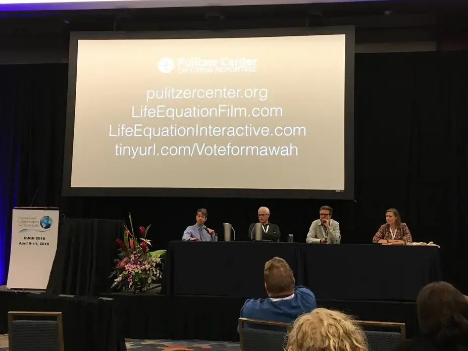 Filmmakers engage with audience members at CUGH 2016's Pulitzer Center Shorts Film Festival. Media file: film_festival.jpg