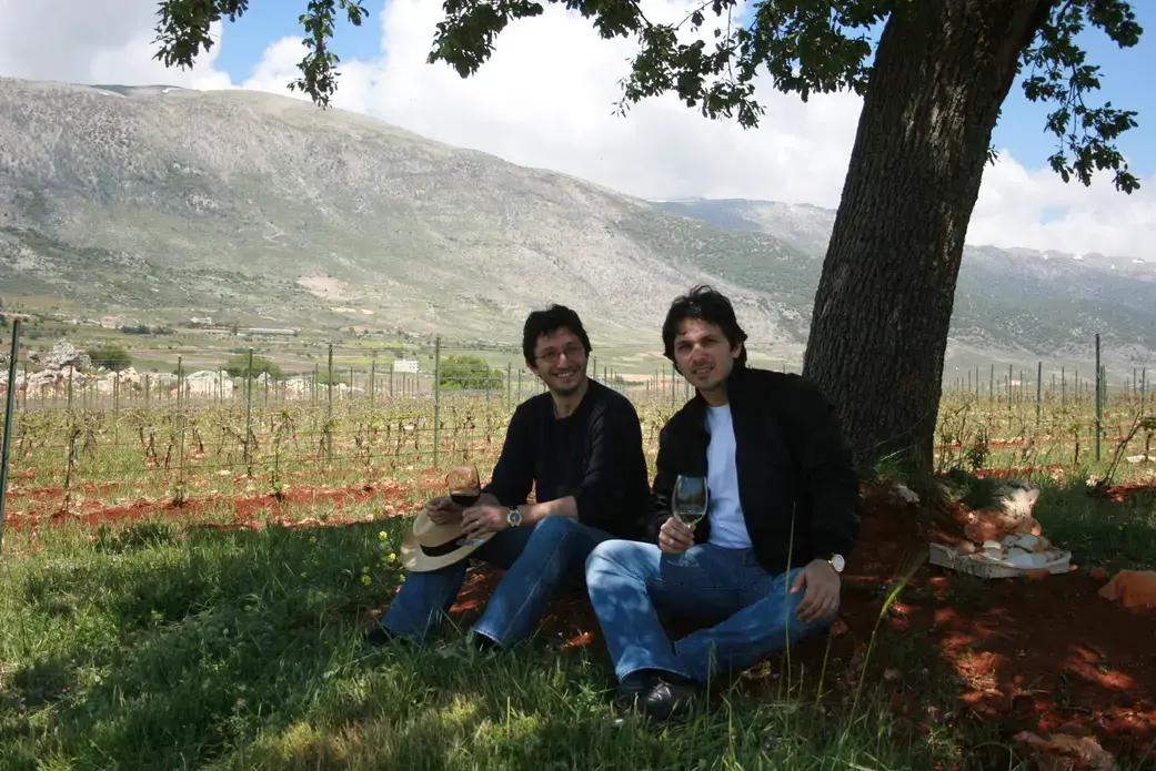 Karim (left) and Sandro Saadé at their Lebanese wine estate Chateau Marsyas. Lebanon, 2017. Karim (left) and Sandro Saadé at their Lebanese wine estate Chateau Marsyas. Lebanon, 2017.