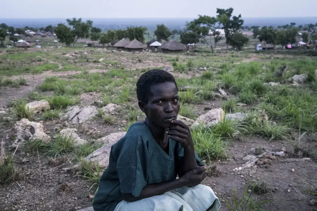 Uncertain future: Tabu Raida sits for a portrait in the Imvepi settlement for refugees that have fled from South Sudan to Uganda. Image by Adriane Ohanesian &amp; Gael Cloarec / Getty Images.