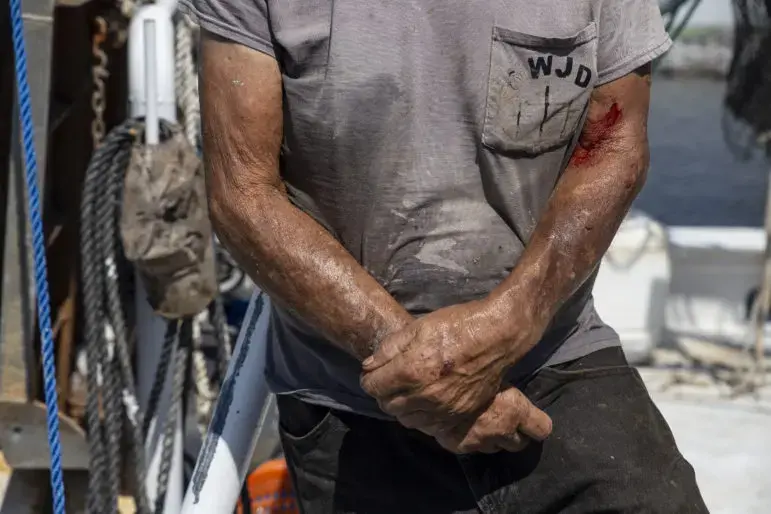 Shrimper Bob Wolcott. Image by Eric J. Shelton for Mississippi Today. United States, 2019. Shrimper Bob Wolcott. Image by Eric J. Shelton for Mississippi Today. United States, 2019.