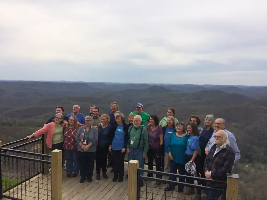 A Massachusetts group from "Hands Across the Hills" gather in Appalachia.