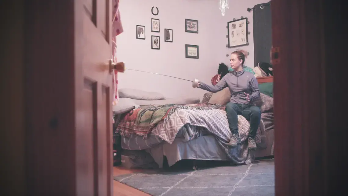 When 22-year old Victoria Isaacson discovered she had a degenerative disease, she turned her love of fencing into an all-out effort to become a Paralympic athlete, competing in a wheelchair. Now that a worldwide pandemic threatens her dream of making Team USA, Isaacson is once again coming up with a new plan to shape a future much different from the one she planned. Image courtesy of Brett Forrest and Brian Ryu. United States, 2020. When 22-year old Victoria Isaacson discovered she had a degenerative disease, she turned her love of fencing into an all-out effort to become a Paralympic athlete, competing in a wheelchair. Now that a worldwide pandemic threatens her dream of making Team USA, Isaacson is once again coming up with a new plan to shape a future much different from the one she planned. Image courtesy of Brett Forrest and Brian Ryu. United States, 2020.