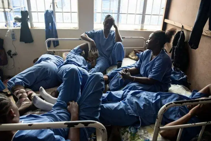 Ebola health workers were hailed as heroes, but many worked without money or hazard pay. Image by Neil Brandvoid. Sierra Leone, 2015. Media file: 1.jpg