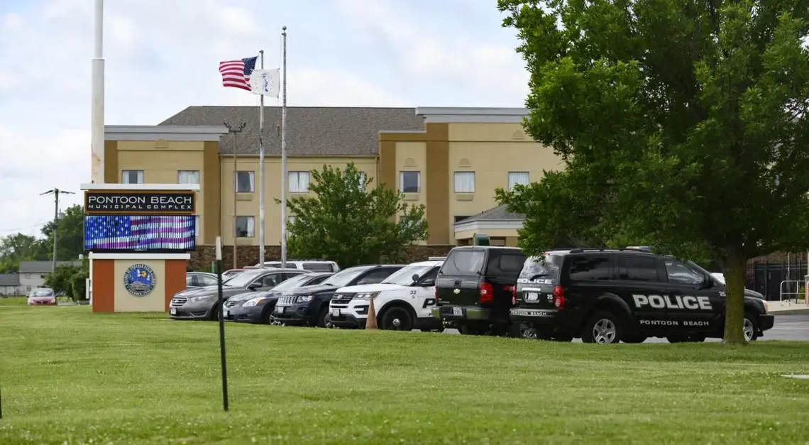 Pontoon Beach Police Department. June, 2019. Pontoon Beach, Illinois. Image by Darrell Hoemann. Pontoon Beach Police Department. June, 2019. Pontoon Beach, Illinois. Image by Darrell Hoemann.