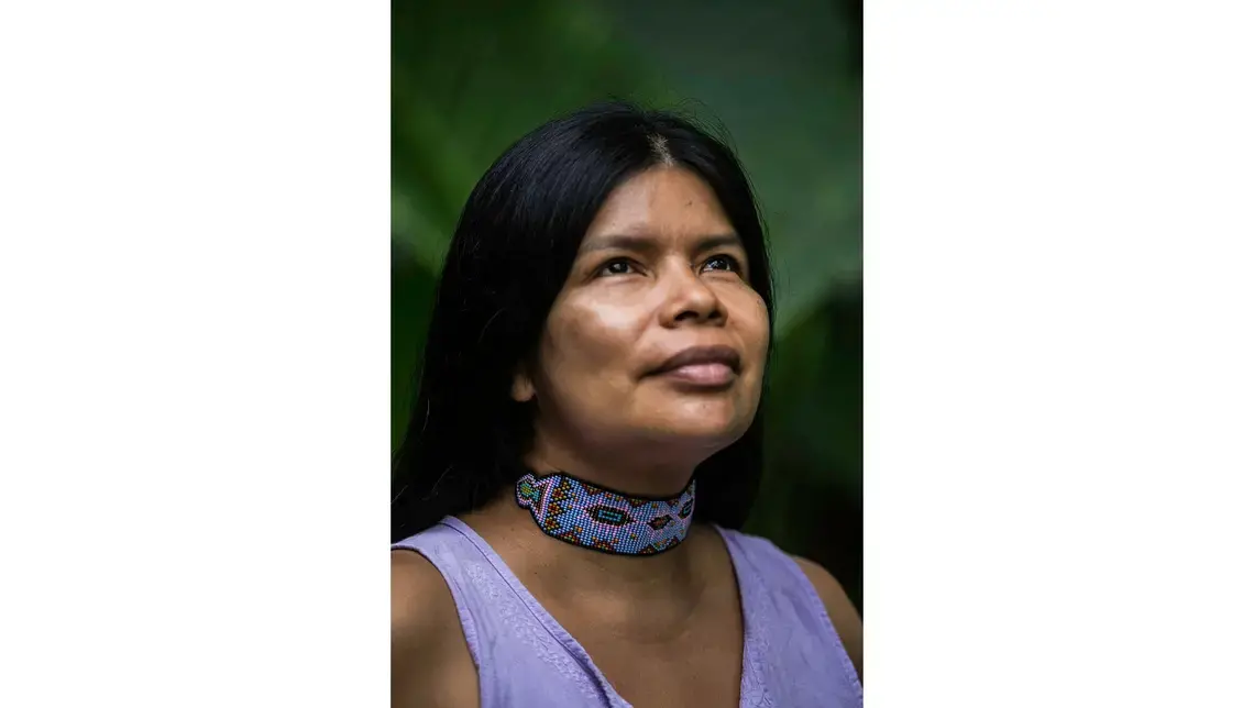 Patricia Gualinga did not imagine that her life would be dedicated to the resistance of her people. Image by Jonathan Rosas. Ecuador, 2019.